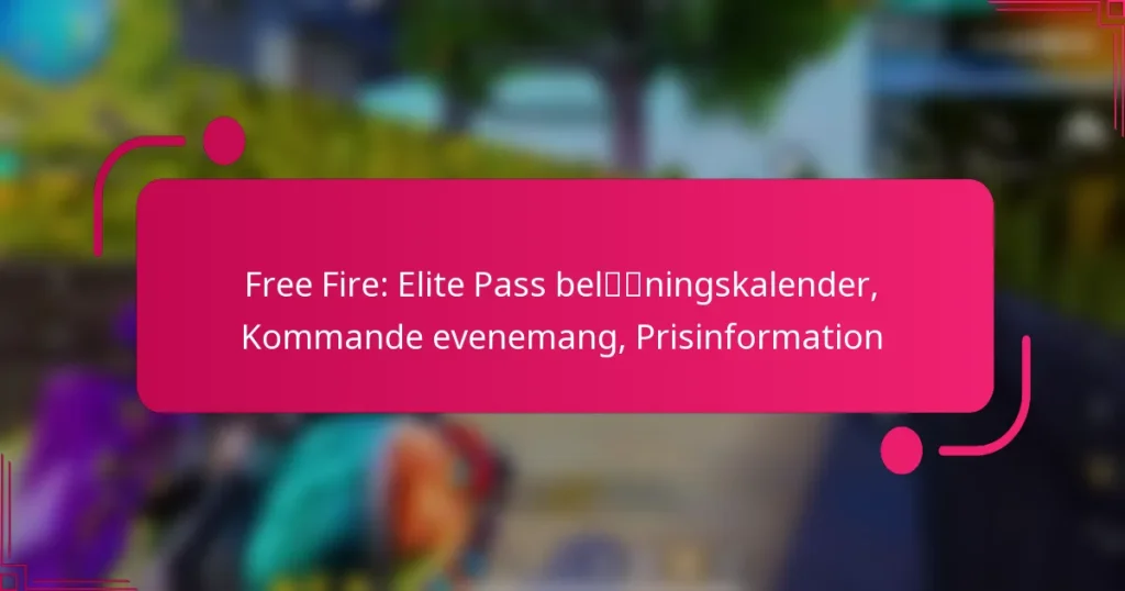 Free Fire: Elite Pass belöningskalender, Kommande evenemang, Prisinformation