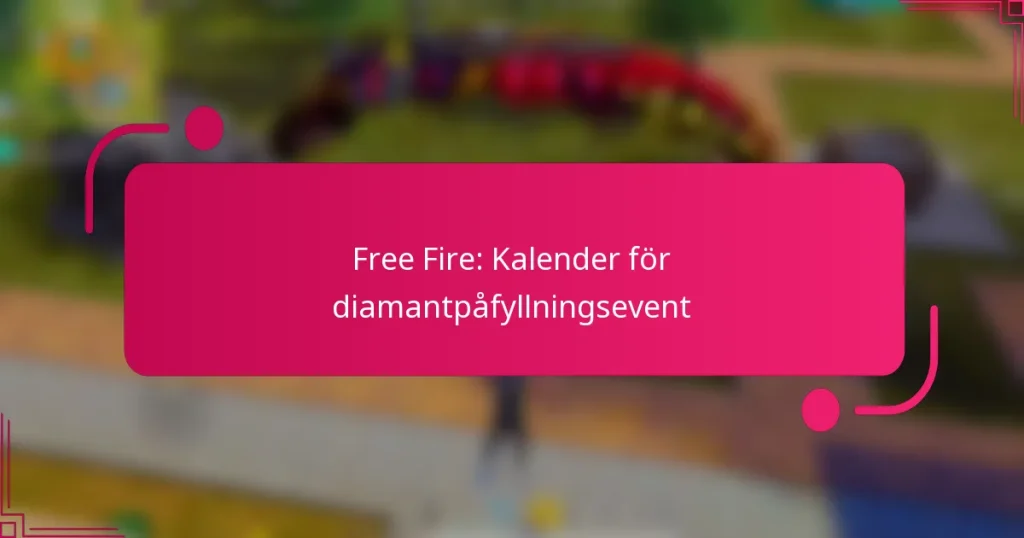 Free Fire: Kalender för diamantpåfyllningsevent