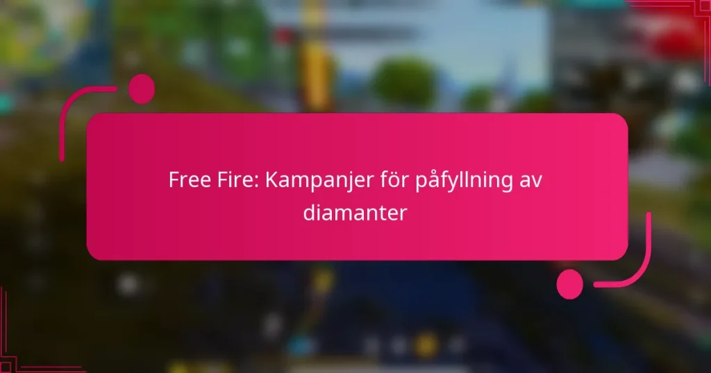 Free Fire: Kampanjer för påfyllning av diamanter