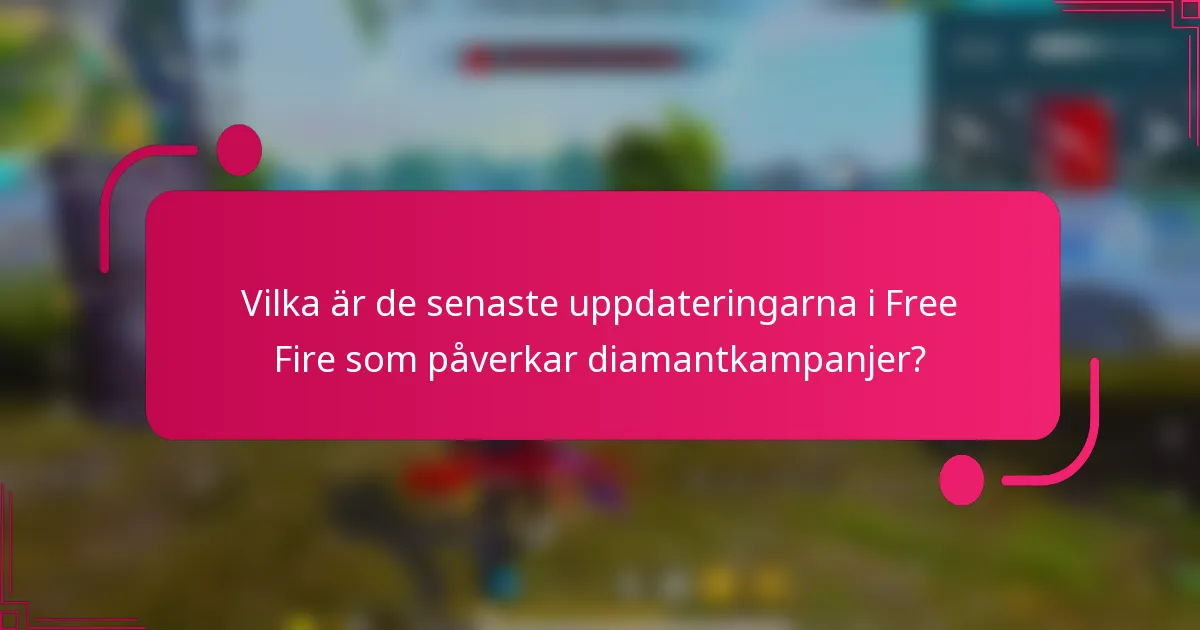 Vilka är de senaste uppdateringarna i Free Fire som påverkar diamantkampanjer?